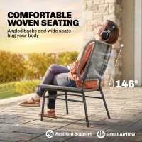 Outsunny 3 Piece Wicker Patio Furniture Set, Outdoor Bistro Set with Steel Table, Rattan Outdoor Conversation Furniture, Grey(m-5)