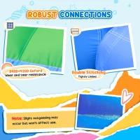 Qaba Inflatable Water Slide Bounce House w/ 550W Blower, Large Trampoline, Splash Pool, Basketball Hoop, Dart Board(m-7)