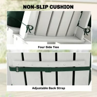 Outsunny Outdoor Adirondack Chair Cushions Set of 2, Tufted High Back Patio Chair Cushions, Dark Green(m-6)