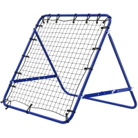 HOMCOM Volleyball Rebounder Net Football Training Aid Kickback Target Play Blue(m-2)