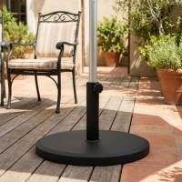 Outsunny 29 lbs Cement Patio Umbrella Base, 19" Heavy Duty Parasol Stand Market Umbrella Base Holder(m-1)