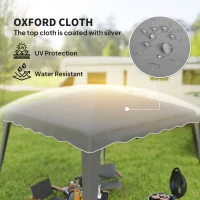 Outsunny 8' x 8' Pop Up Canopy, Outdoor Foldable Tent, Portable Canopy Tent with Carrying Bag for Camping, Party, Picnic, Grey(m-5)