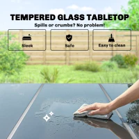 Outsunny 7 Piece Garden Dining Set, Garden Furniture Set with Rectangle Table and 6 Stackable Chairs(m-7)