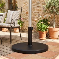 Outsunny 29 lbs Cement Patio Umbrella Base, 19" Heavy Duty Parasol Stand Market Umbrella Base Holder(m-7)