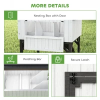 PawHut Chicken Coop Hen House with Nesting Box, Elevated Rabbit Hutch with Ramp, Asphalt Openable Roof and Elevated Legs(m-8)