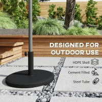 Outsunny 29 lbs Cement Patio Umbrella Base, 19" Heavy Duty Parasol Stand Market Umbrella Base Holder(m-6)