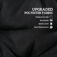 Outsunny 4-Piece Back and Seat Cushion Pillows Replacement and Pillows, Patio Chair Cushions Set with Ties, Black(m-4)