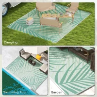 Outsunny Reversible Outdoor Rug with Carry Bag, 9' x 12' Waterproof Rug, Portable RV Camping Carpet for Backyard(m-5)