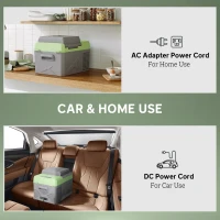 Outsunny 12 Volt Car Refrigerator, 12QT Car Fridge Electric Cooler, 12/24V DC and 110-240V AC, -68℉~68℉, Portable Refrigerator(m-5)