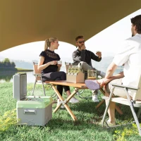 Outsunny 12 Volt Car Refrigerator, 12QT Car Fridge Electric Cooler, 12/24V DC and 110-240V AC, -68℉~68℉, Portable Refrigerator(m-1)