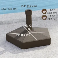 Outsunny Patio Umbrella Base Holder, Heavy Duty Outdoor Umbrella Stand Base, Poolside, Brown(m-3)
