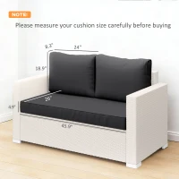 Outsunny 2 Seat Patio Furniture Cushions, Thick Outdoor Loveseat Cushion Set with Removable Cover, 46x26x5 in, Black(m-3)