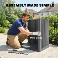 Outsunny 82 Gallon Outdoor Storage Box, Splash-Resistant & UV Resistant Garden Storage Container for Patio, Porch, Poolside, Grey(m-9)