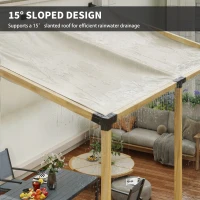 Outsunny Pergola Kit, 15° Slanted Pergola Brackets w/ 4-Way/3-Way Brackets, Post Bases, Wall Mounts for 3.6" X 3.6" Lumber, Black(m-5)