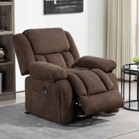 HOMCOM Overstuffed Power Lift Recliner Chair with Vibration Massage and Heat, Side Pockets, Pocket Spring, for Adults, Brown(m-9)