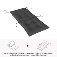 Outsunny Patio Chair Cushions Set of 4, Waterproof Non-Slip Lounge Chair Cushions, 44"x21", Dark Grey(m-7)