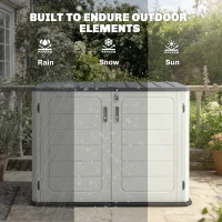 Outsunny 35 Cu.Ft Outdoor Storage Cabinet, Waterproof HDPE Outdoor Storage Shed with Lockable Doors and Openable Top(m-7)