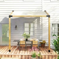 Outsunny Pergola Kit, 15° Slanted Pergola Bracket Kit with 3-Way Brackets, Post Bases, Wall Mounts for 3.6" X 3.6" Lumber, Black(m-9)