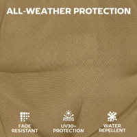Outsunny Patio Chair Cushions Set of 4, Waterproof Non-Slip Lounge Chair Cushions, 44"x21", Khaki(m-5)