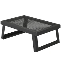 Outsunny Folding Campfire Grill, 22" x 12" Heavy Duty Carbon Steel Grill Grate with Folding Legs, Black(m-2)