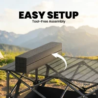 Outsunny 3ft Folding Camping Table, Picnic Table with Mesh Storage Net, Carrying Bag and Metal Frame, Black(m-7)