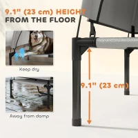 PawHut Elevated Dog Bed with Removable Canopy, Portable Outside Raised Pet Cot, Storage Bag, 48" x 36" x 37"(m-5)