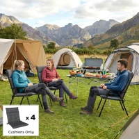 Outsunny Patio Chair Cushions Set of 4, Waterproof Non-Slip Lounge Chair Cushions, 44"x21", Dark Grey(m-10)