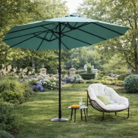 14.8 Ft Double Sided Outdoor Umbrella with Crank and Steel Frame, Large Rectangular Patio Shade, Perfect for Backyard and Poolside, 178.5" L x 105'' W x 100.5" H, Light Green(m-6)