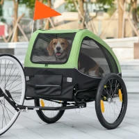 PawHut Dog Bike Trailer, Pet Cart Bicycle Wagon with 20" Wheels and Ventilated Windows, Portable Dog Trailer(m-8)