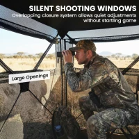 Outsunny Hunting Blind for 2 Person, See Through Pop Up Blind with 270-Degree View, Windows for Deer Hunting, Camouflage(m-8)