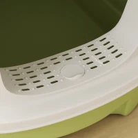 PawHut Enclosed Cat Litter Box with Lid, Scoop, Top Entry, Deodorization Bags, Drawer Type Cat Litter Tray, Easy to Clean, Green(m-10)
