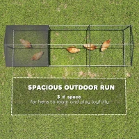 PawHut Large Metal Chicken Coop, Chicken Run with Waterproof & Anti-UV Cover for 3-5 Poultry, Outdoor Poultry Cage Rabbit Hutch(m-4)