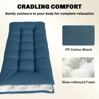 Outsunny Patio Lounge Chair Cushion, UV50+ Chaise Lounge Chair Cushion with Securing Straps for Patio, 78 x 25.6 inch, Blue(m-5)