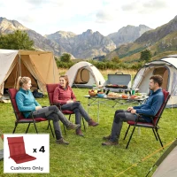 Outsunny Patio Chair Cushions Set of 4, Waterproof Non-Slip Lounge Chair Cushions, 44"x21", Wine Red(m-10)