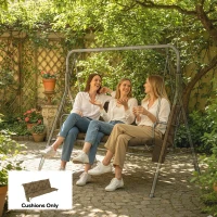 Outsunny Bench Cushion Water-Repellent Outdoor Furniture Pad Seater Swing Chair 59.1" x 39.4" Khaki(m-9)