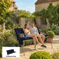 Outsunny Bench Cushion Water-Repellent Outdoor Furniture Pad Seater Swing Chair 59.1" x 39.4" Navy Blue(m-1)