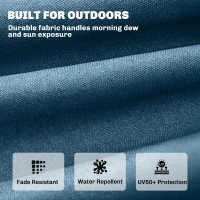 Outsunny Patio Lounge Chair Cushion, UV50+ Chaise Lounge Chair Cushion with Securing Straps for Patio, 78 x 25.6 inch, Blue(m-6)