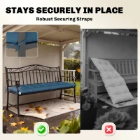 Outsunny Patio Lounge Chair Cushion, UV50+ Chaise Lounge Chair Cushion with Securing Straps for Patio, 78 x 25.6 inch, Blue(m-7)