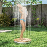 Outsunny Foot Control Outdoor Shower Kit Portable Camping Shower Adjustable Aluminum Weatherproof(m-8)