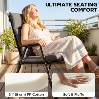 Outsunny Patio Chair Cushions Set of 4, Waterproof Non-Slip Lounge Chair Cushions, 44"x21", Dark Grey(m-4)