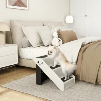 PawHut Dog Stairs for Small Dogs, 14.5" H Foldable Pet Ramp with 3 Non-Slip Steps for High Beds or Sofas(m-8)
