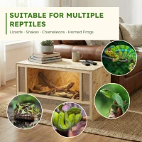 PawHut Wooden Reptile Terrarium with Sliding Door for Chameleon, Lizard, Snake, Frog, Turtle, 31.5" x 15.7" x 15.7"(m-4)