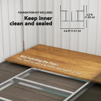 Outsunny 5'x7' Lean to Galvanized Metal Shed with Foundation, Garden Tool Storage House with Sliding Door and 2 Vents, Green(m-6)