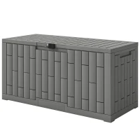 Outsunny 80 Gallon Resin Deck Box, Lockable Outdoor Storage Box, Splash-Resistant & UV Resistant Patio Storage Container(m-2)