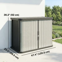 Outsunny 127 Gallon Outdoor Storage Box, UV Resistant Garden Storage Container for Patio, Porch, Poolside, Light Brown(m-3)