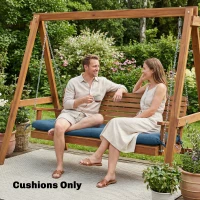 Outsunny Patio Lounge Chair Cushion, UV50+ Chaise Lounge Chair Cushion with Securing Straps for Patio, 78 x 25.6 inch, Blue(m-10)