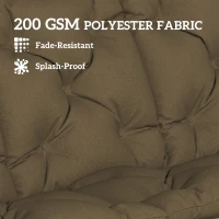 Outsunny Bench Cushion Water-Repellent Outdoor Furniture Pad Seater Swing Chair 59.1" x 39.4" Khaki(m-4)