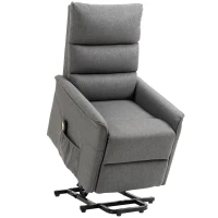 HOMCOM Lift Chair for Elderly, Power Chair Recliner with Remote Control, Side Pockets for Living Room, Dark Grey(m-2)