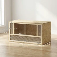 PawHut Wooden Reptile Terrarium with Sliding Door for Chameleon, Lizard, Snake, Frog, Turtle, 31.5" x 15.7" x 15.7"(m-3)