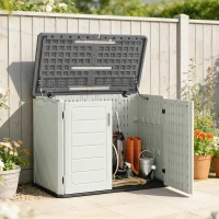 Outsunny 35 Cu.Ft Outdoor Storage Cabinet, Waterproof HDPE Outdoor Storage Shed with Lockable Doors and Openable Top(m-8)